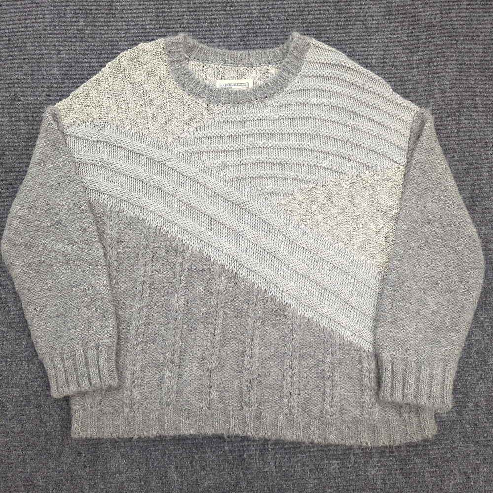 NWOT Current/Elliott Gray Alpaca Wool Knit Sweater, Size 3 (L), Minimalist